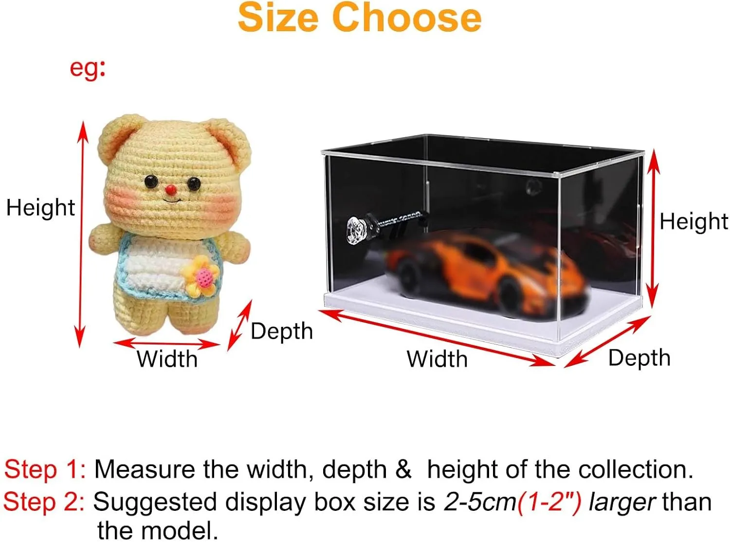 Dust Cover Clear Acrylic Display Case, Transparent Alternative Glass Case with Handle, UV Protected Plastic Case for Display Figures Souvenir(10 x 10 x 10 cm ( 4 x 4 x 4 in ))