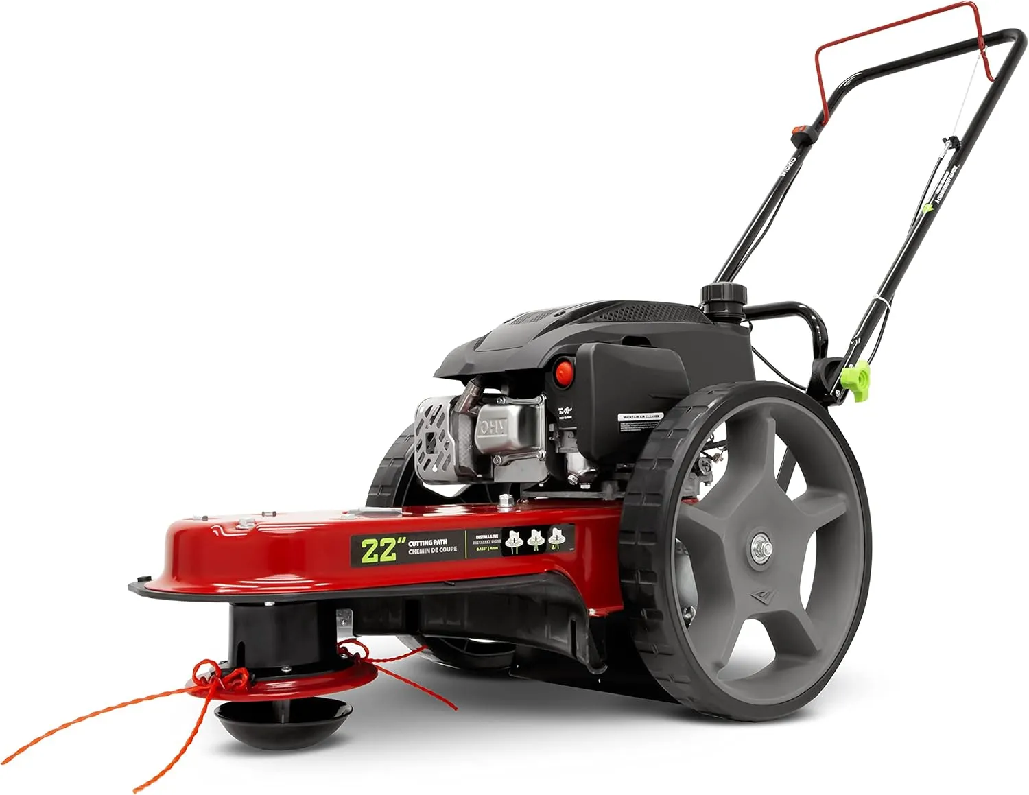 Earthquake Walk Behind String Mower With 160cc Viper 4-Cycle Engine, 22” Cutting Diameter, 14” Never-Go-Flat Wheels, Easy Assembly, Adjustable Handlebar, Model # 40314