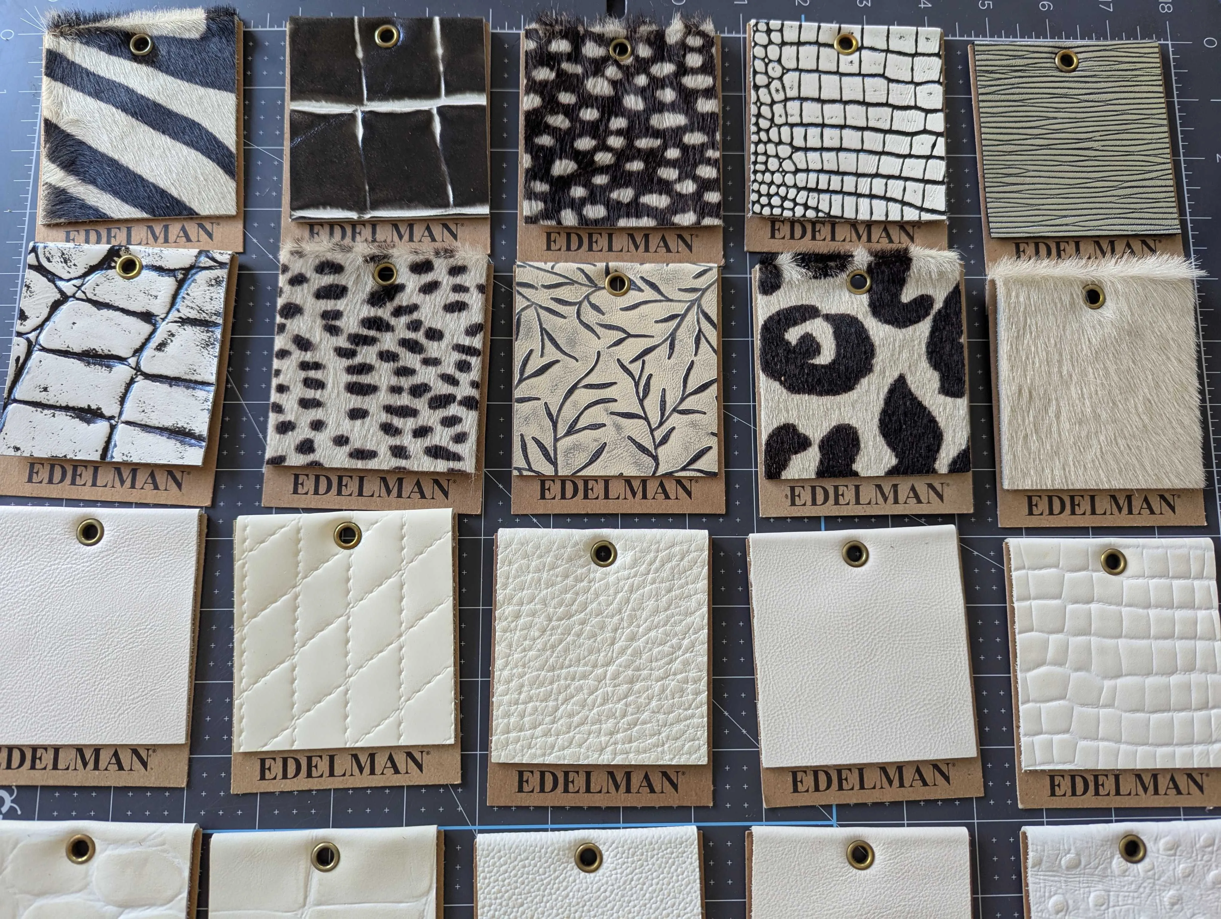 Edelman Leather Samples -  White & Hair-On Lot #08