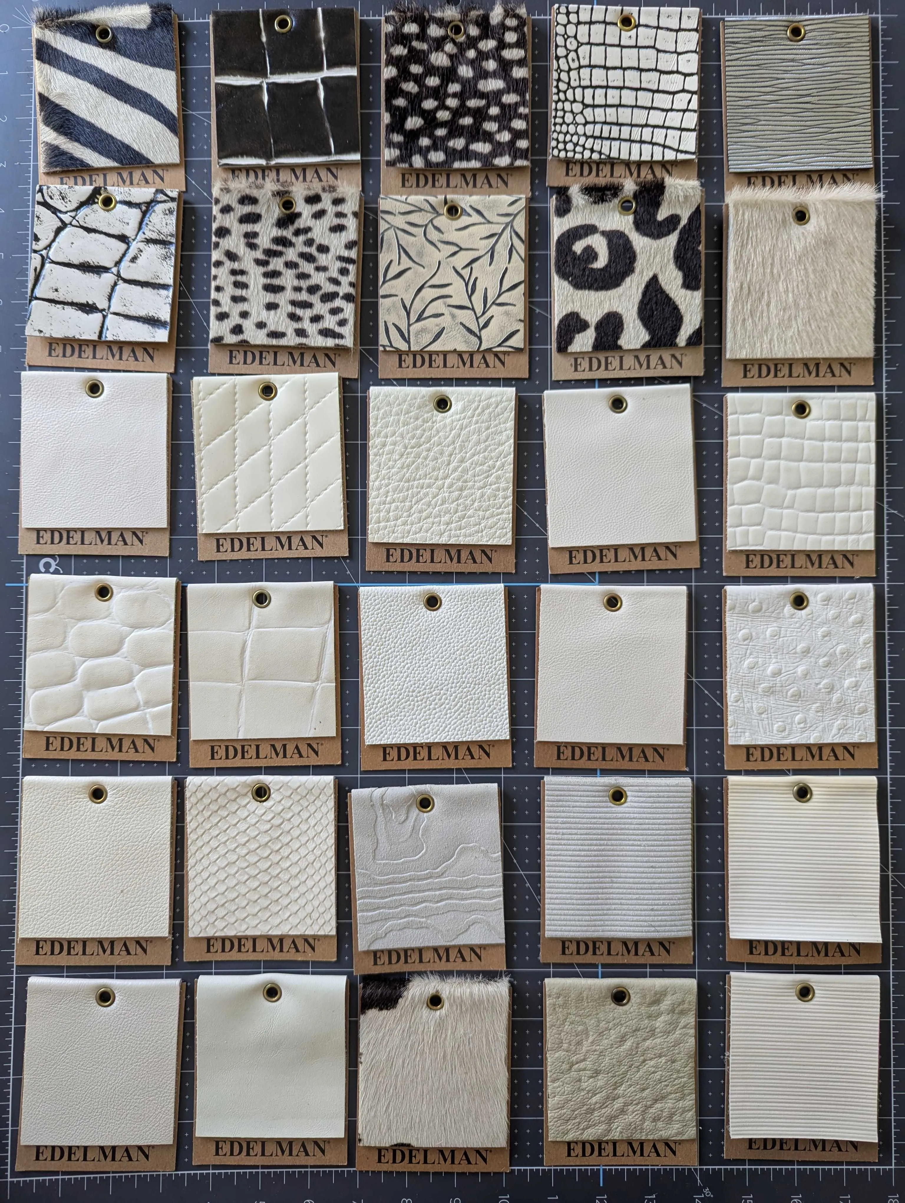 Edelman Leather Samples -  White & Hair-On Lot #08