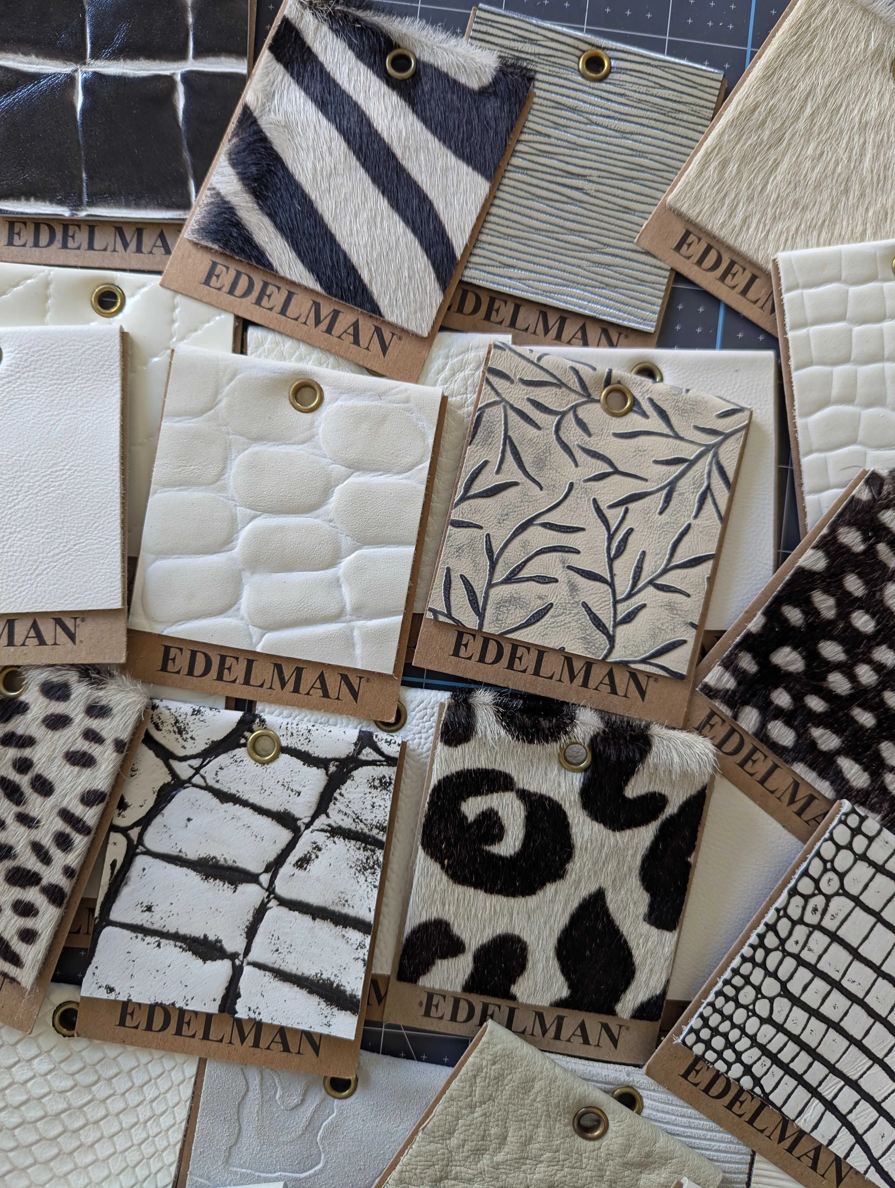 Edelman Leather Samples -  White & Hair-On Lot #08