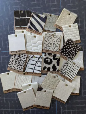 Edelman Leather Samples -  White & Hair-On Lot #08