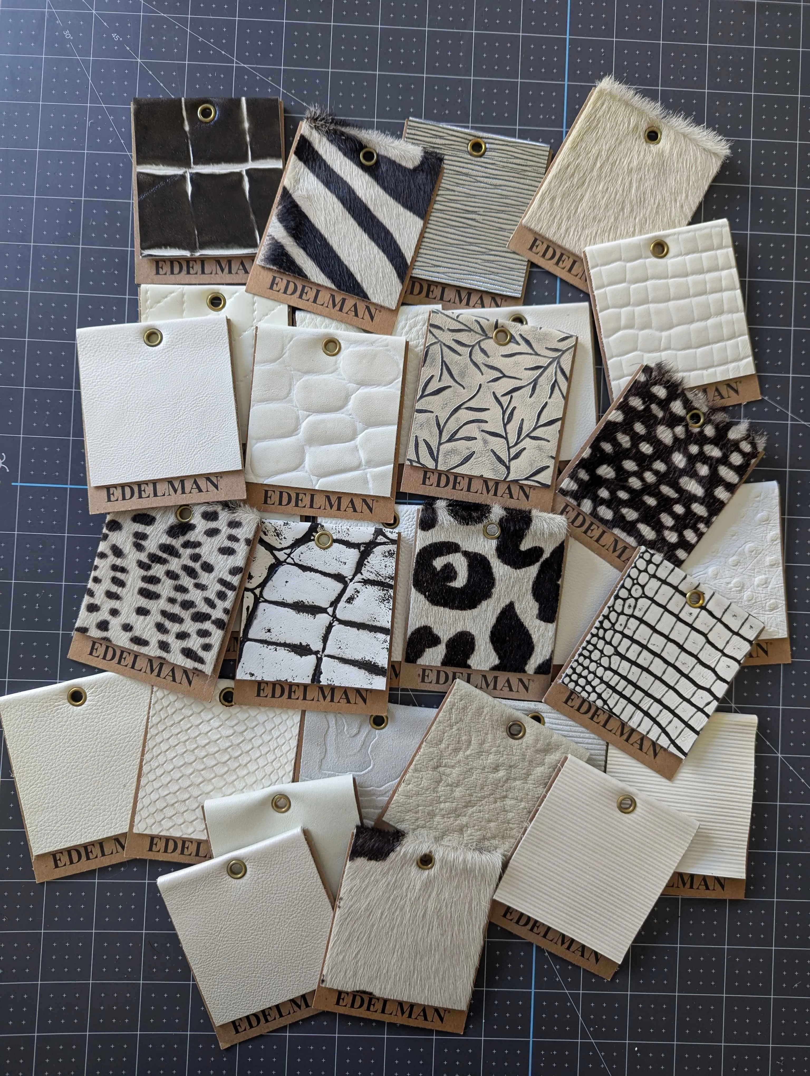 Edelman Leather Samples -  White & Hair-On Lot #08