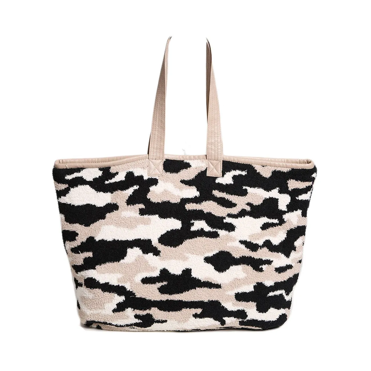 Edgy Oversized Gray Camouflage Tote Bag