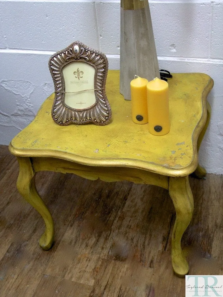 Elda - Light mustard rustic side table