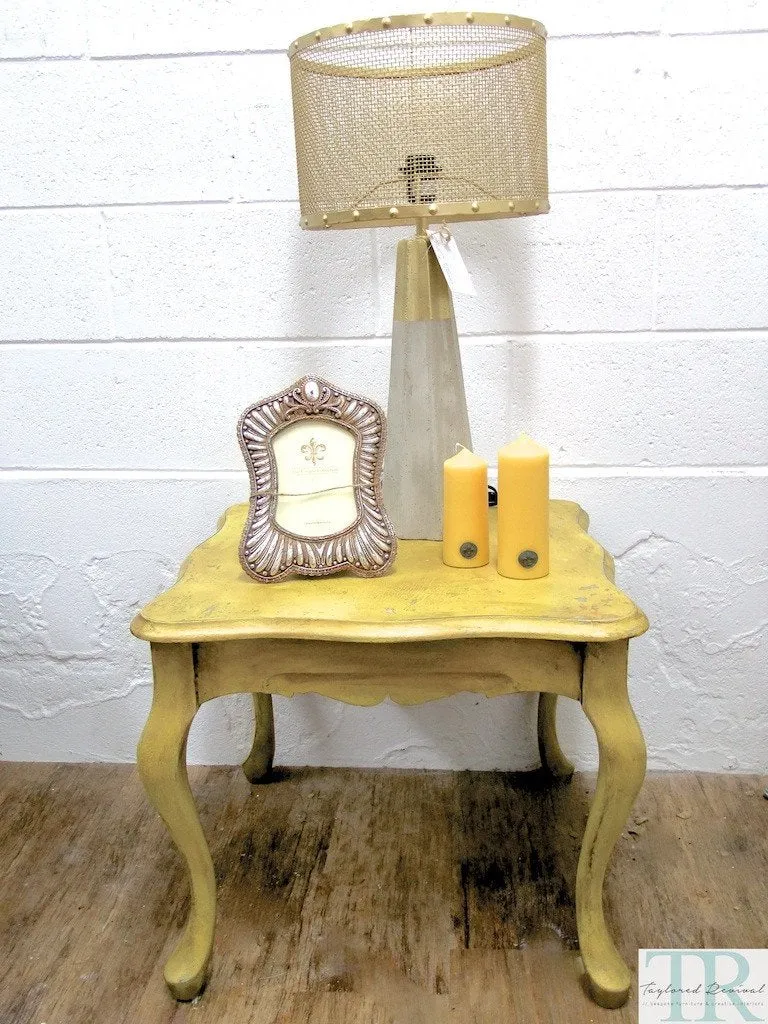 Elda - Light mustard rustic side table