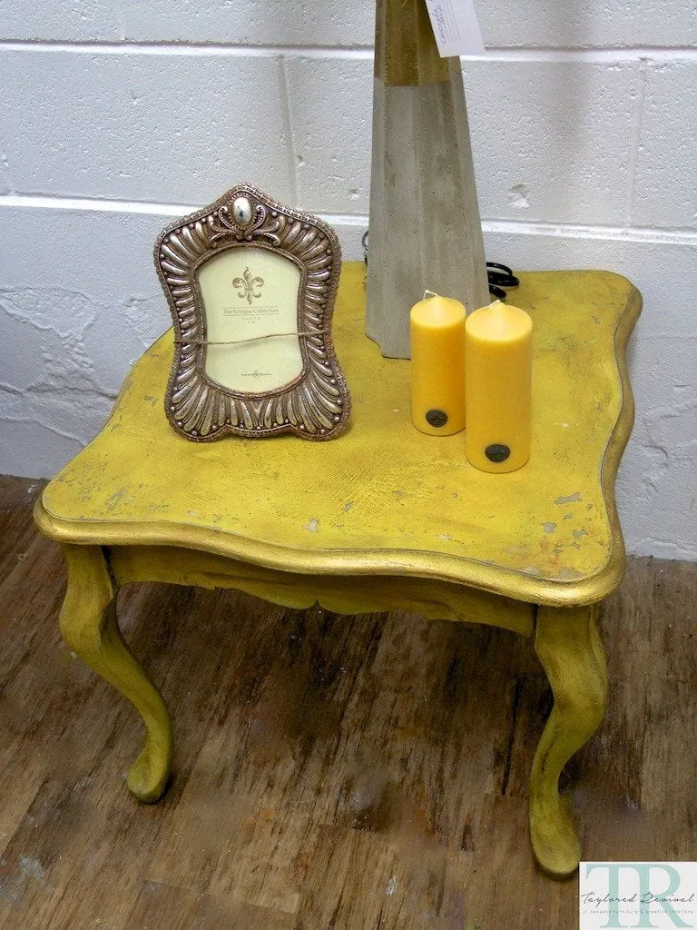 Elda - Light mustard rustic side table