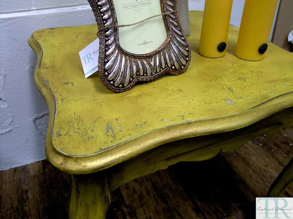 Elda - Light mustard rustic side table