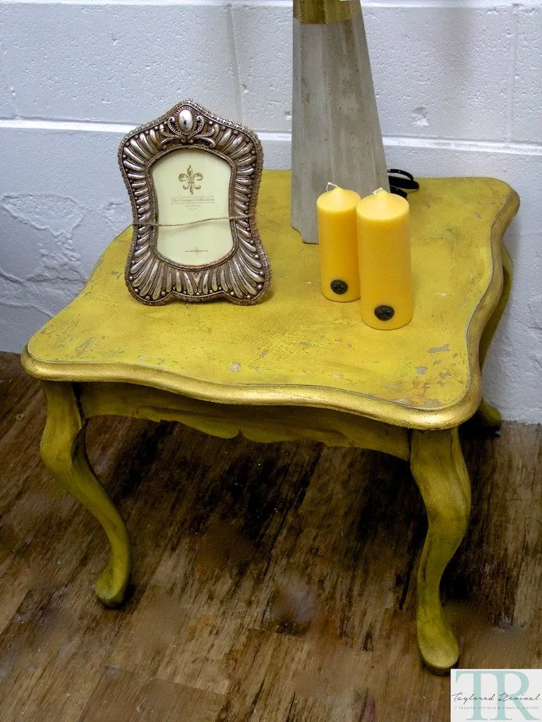 Elda - Light mustard rustic side table