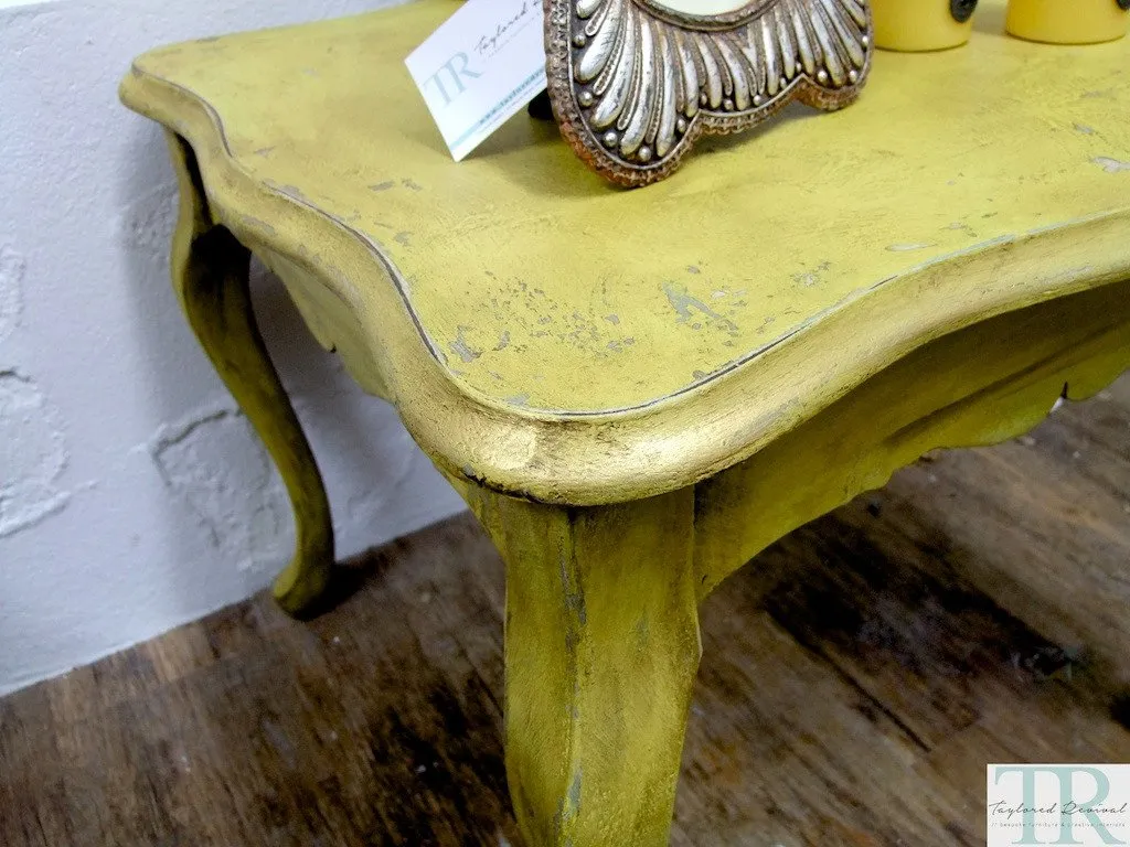 Elda - Light mustard rustic side table