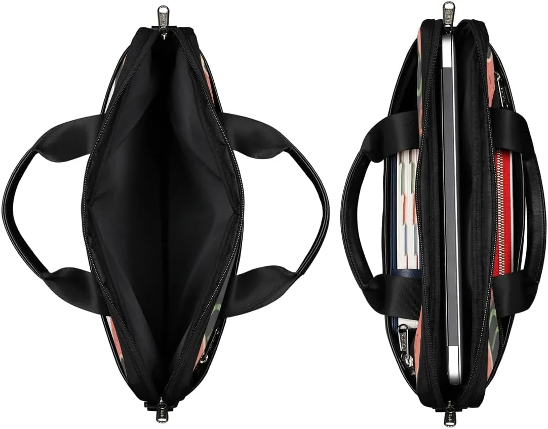 Elegant Flower Laptop Bag for Women Men 13-15 Inch Computer Briefcase Bag Lightweight Notebook Shoulder Messenger Bag