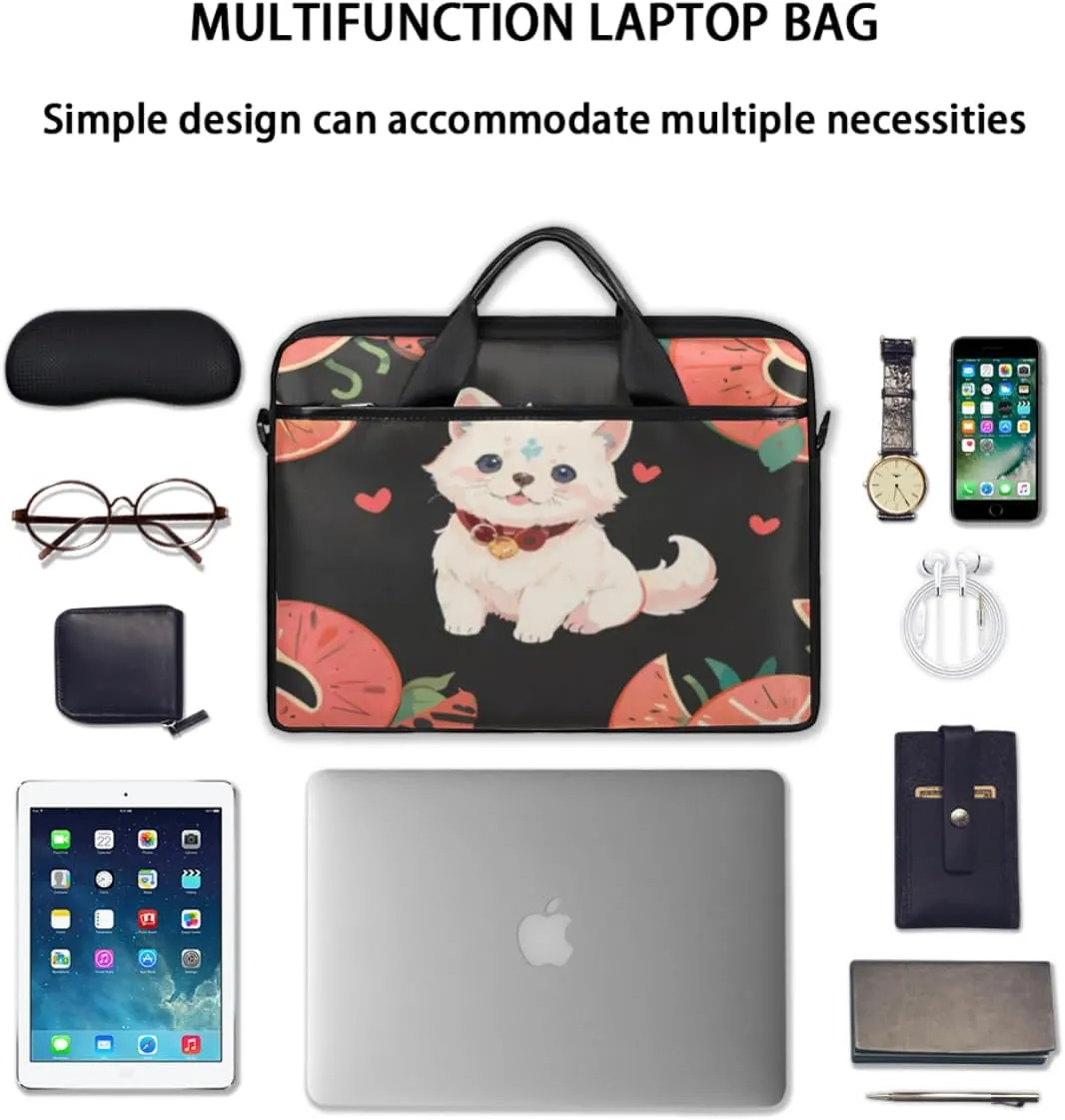 Elegant Flower Laptop Bag for Women Men 13-15 Inch Computer Briefcase Bag Lightweight Notebook Shoulder Messenger Bag