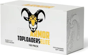 Elite 100% UV Ultra Clear Seamless Toploaders for 35pt Standard Cards - 3" x 4" Rigid Card Holders (100 Toploaders)