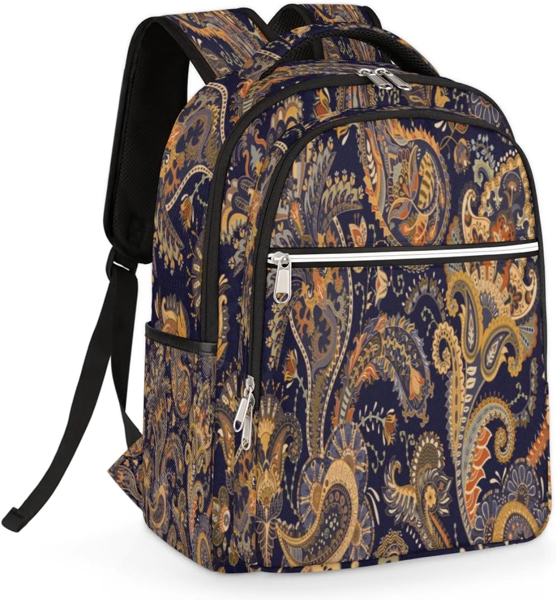 Embroidery Palace Motifs Travel Laptop Backpack for Women Lightweight Laptop Bag Fits 15.6 inch Laptop Durable Travel Backpack Casual Daypack for Work Business Daily Use