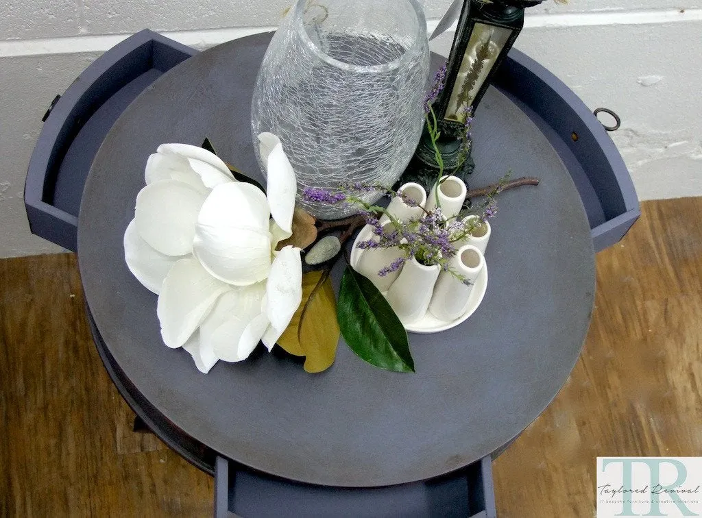 Emeline -hand painted round lavender table