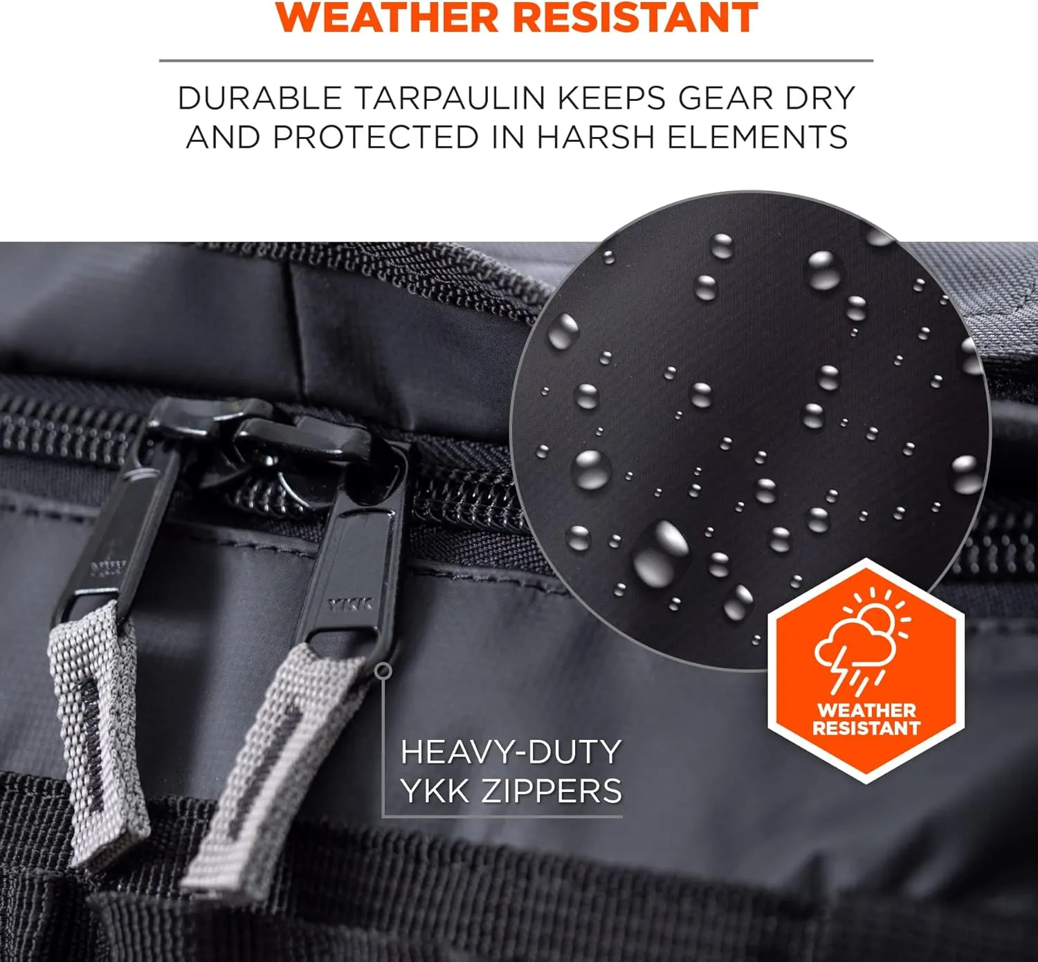 Ergodyne Arsenal 5030S Small Tarpaulin Water Resistant Duffel Bag w/ Removable Shoulder Straps , Black