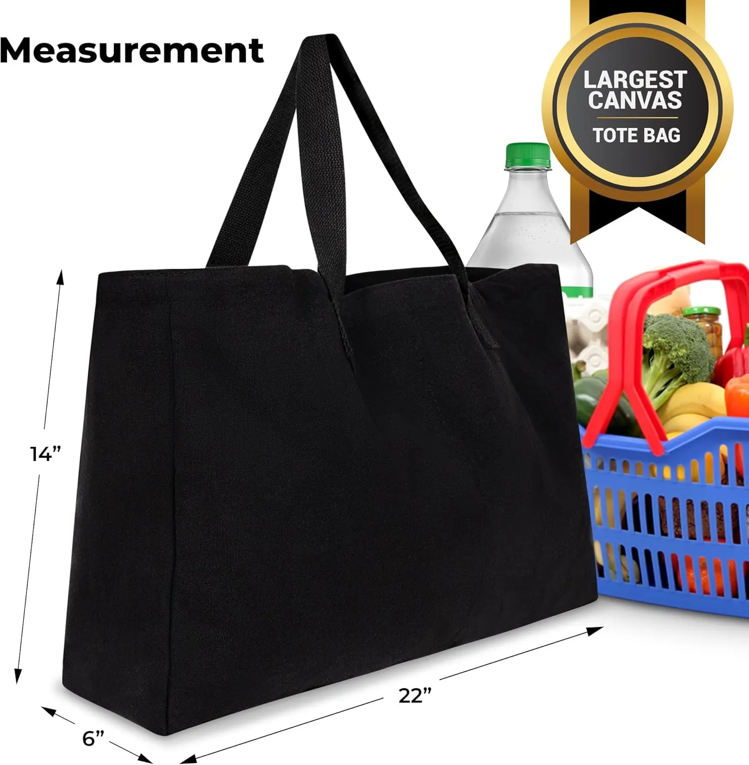 Extra Large Canvas Tote Bag - Big Largest Reusable Grocery