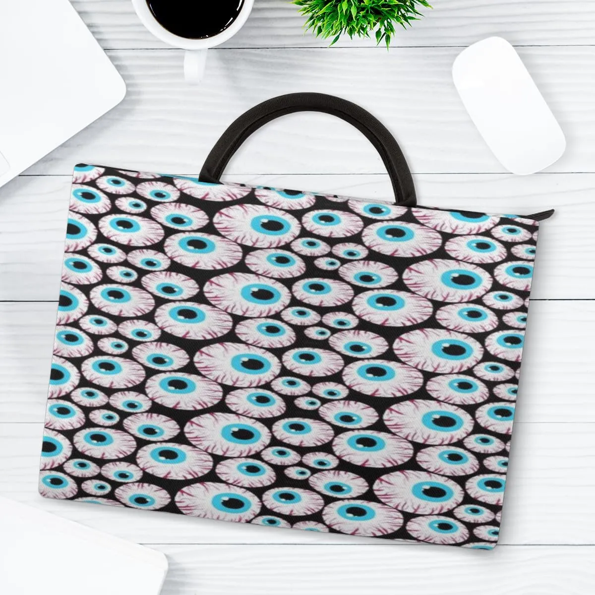 Eyeballs Horror Laptop Sleeve 15.6 Inch Durable Waterproofing with Handle Portable Laptop Case Compatible with Asus HP Dell Lenovo Notebooks