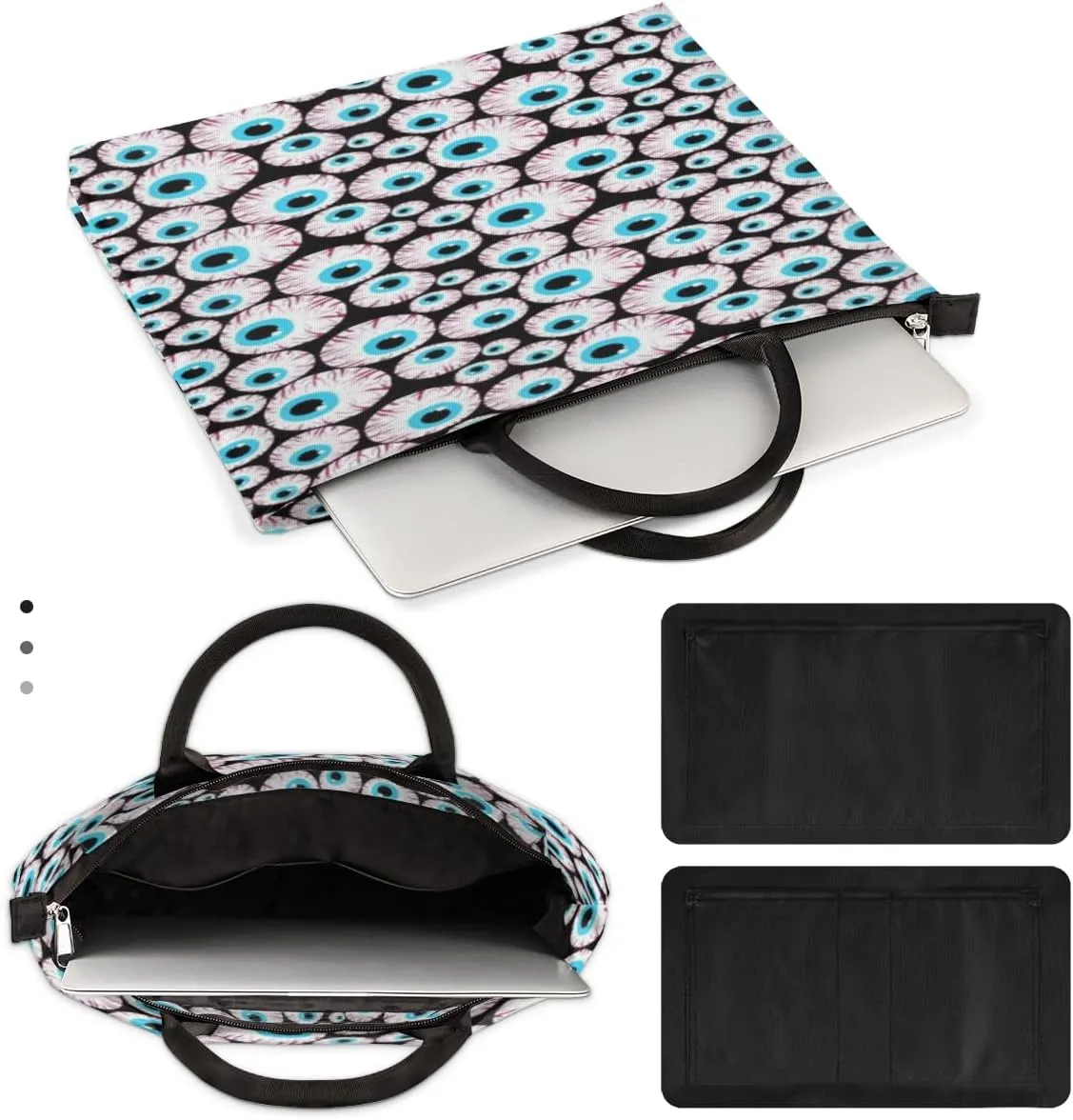 Eyeballs Horror Laptop Sleeve 15.6 Inch Durable Waterproofing with Handle Portable Laptop Case Compatible with Asus HP Dell Lenovo Notebooks