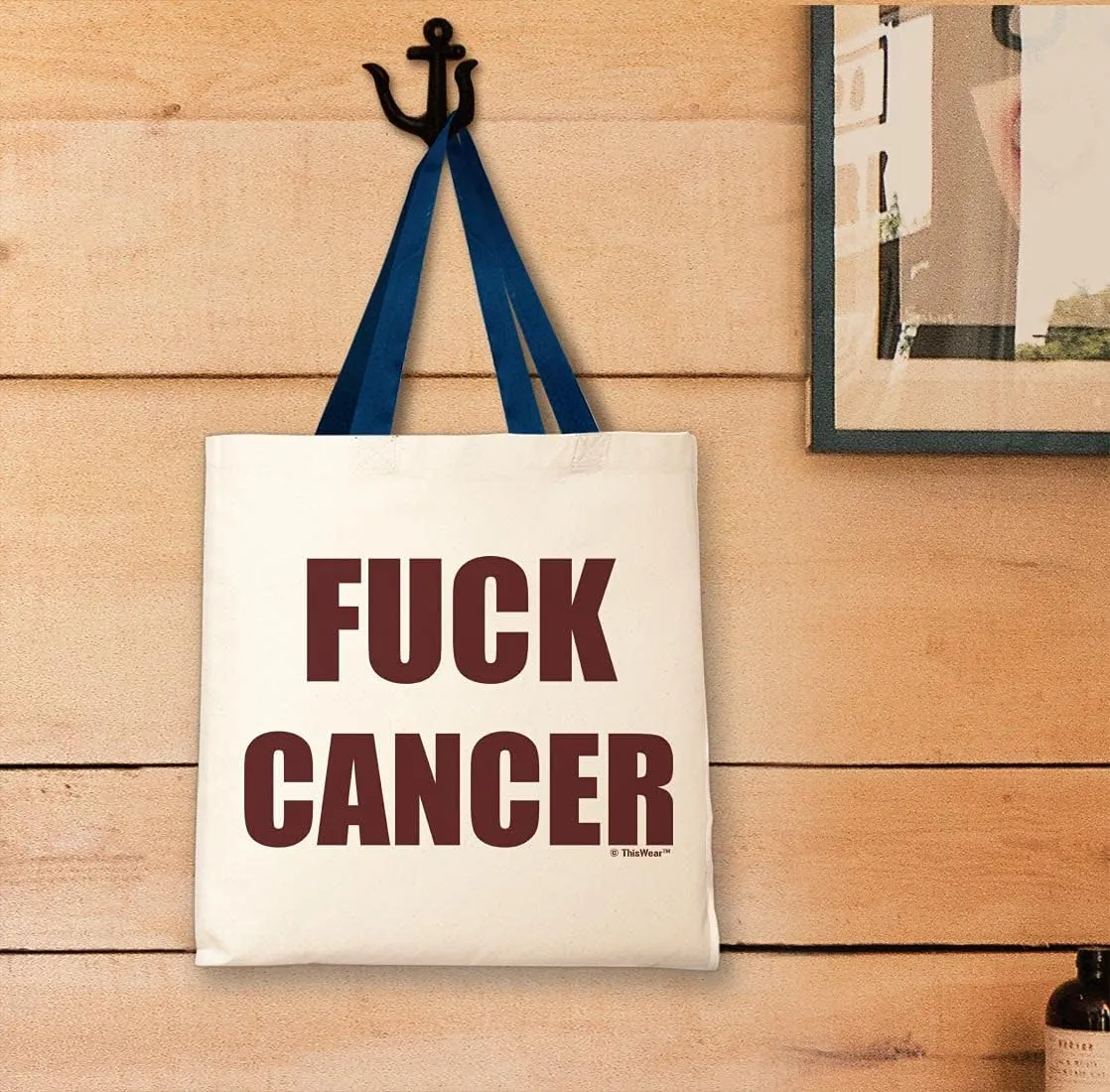 F- Cancer Canvas Tote Bag