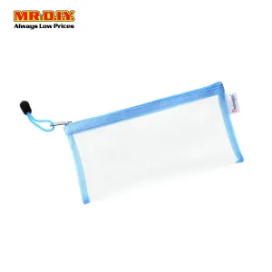 Fabric Zippered Document Bag-Cyan
