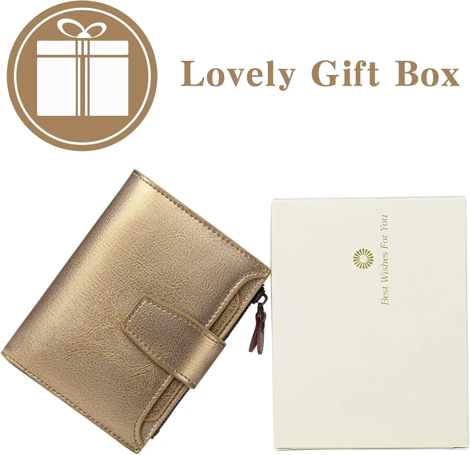 FALAN MULE Small Wallet for Women Leather Bifold Compact RFID Blocking Small Womens Wallet