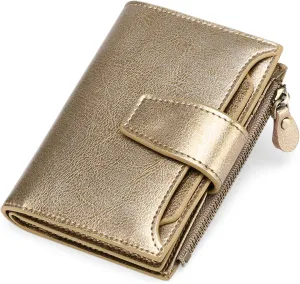 FALAN MULE Small Wallet for Women Leather Bifold Compact RFID Blocking Small Womens Wallet