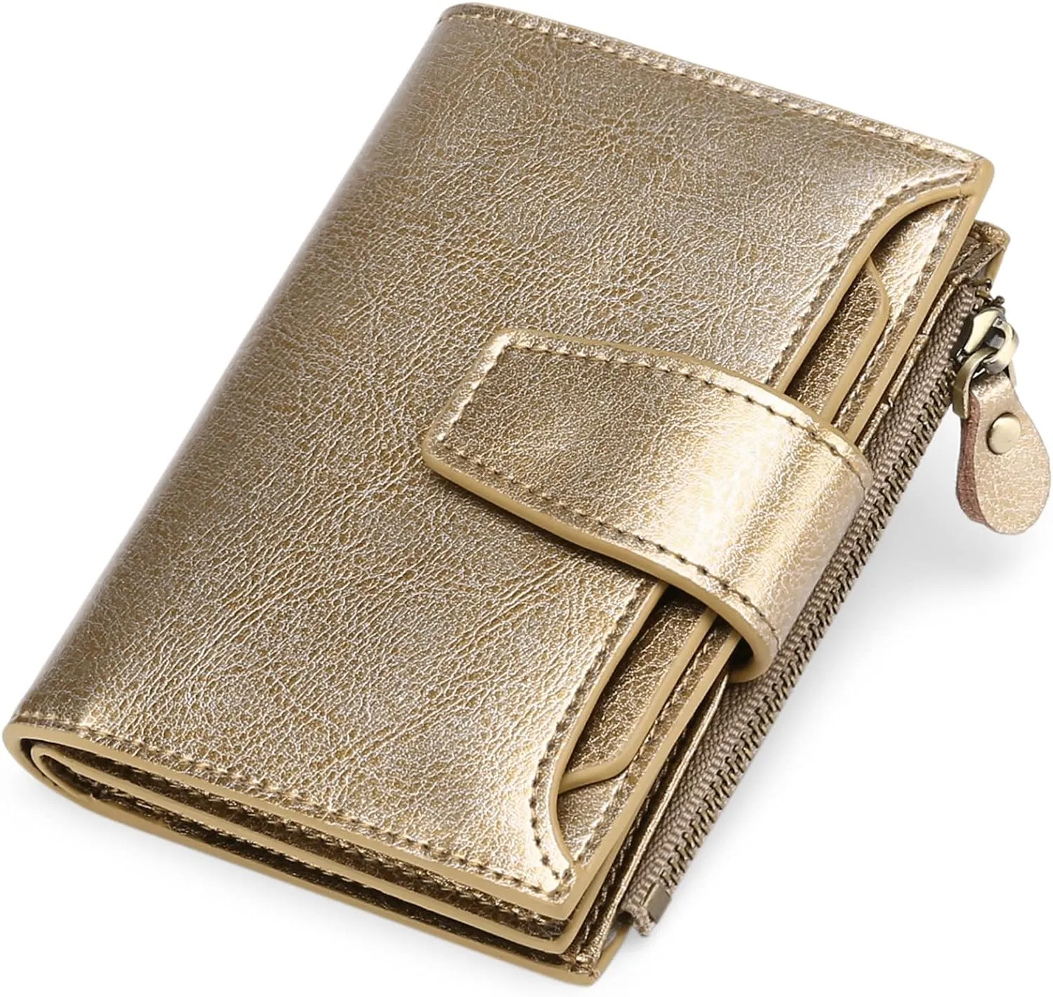 FALAN MULE Small Wallet for Women Leather Bifold Compact RFID Blocking Small Womens Wallet