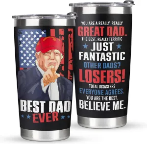 Father's Day Gifts for Dad, Men - Gifts for Dad from Daughter, Son - Dads Birthday Gift Ideas, Happy Birthday gifts for Dads, Fathers - Best Dad Ever Gift, Best dad Tumbler, 20 oz dad Cup