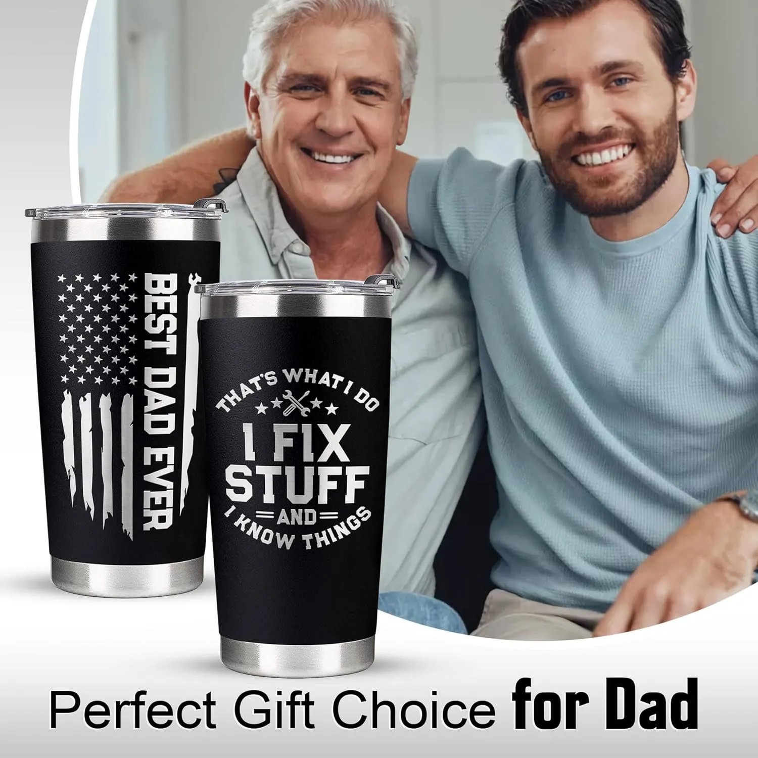 Father's Day Gifts for Dad, Men - Gifts for Dad from Daughter, Son - Dads Birthday Gift Ideas, Happy Birthday gifts for Dads, Fathers - Best Dad Ever Gift, Best dad Tumbler, 20 Oz dad Cup