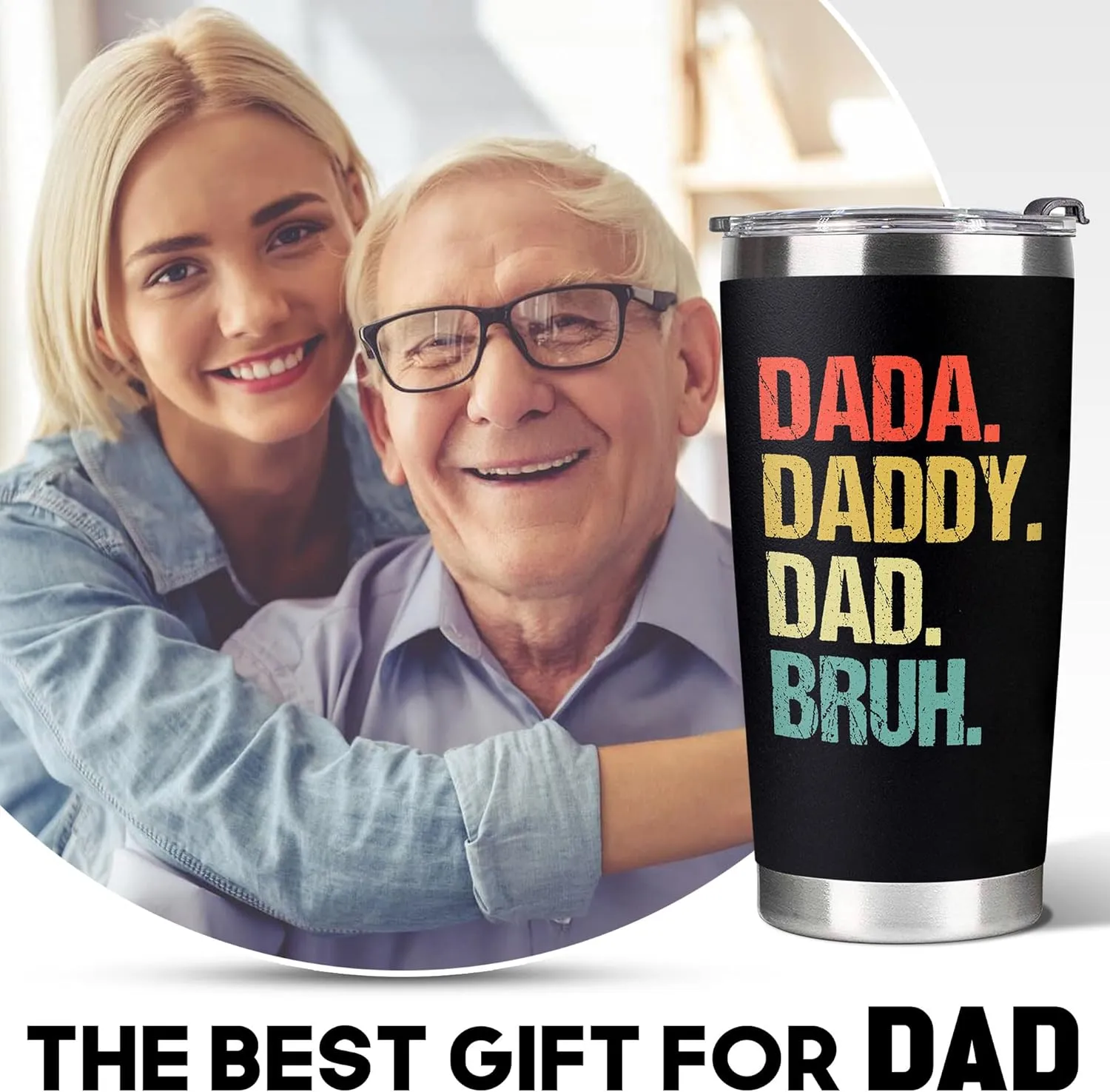 Father's Day Gifts for Dad, Men - Gifts for Dad from Daughter, Son - Dads Birthday Gift Ideas, Happy Birthday gifts for Dads, Fathers - Best Dad Ever Gift, dad Tumbler, 20 oz dad Cup