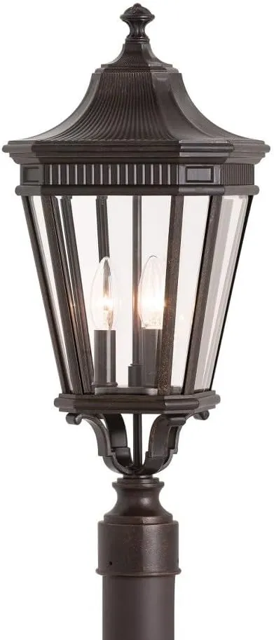Feiss Lighting-Cotswold Lane-Three Light Outdoor Post Mount in Traditional Style-9.5 Inch Wide by 22.5 Inch High-Grecian