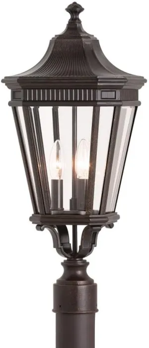Feiss Lighting-Cotswold Lane-Three Light Outdoor Post Mount in Traditional Style-9.5 Inch Wide by 22.5 Inch High-Grecian
