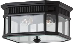 Feiss Lighting-Cotswold Lane-Two Light Outdoor Flush Mount in Traditional Style-11.5 Inch Wide by 6.63 Inch High-Black F
