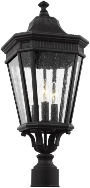 Feiss OL5427BK Cotswold Lane Outdoor Post Lighting, Black, 3-Light (10"W x 22"H) 180watts, 22.5" Height