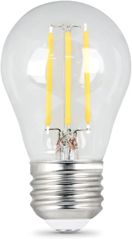 Feit Electric - Decorative Clear Glass Filament LED Dimmable 40W Equivalent Soft White (2700K) Classic A15 Light Bulb, Pack of 2 (BPA1540/827/LED/2)