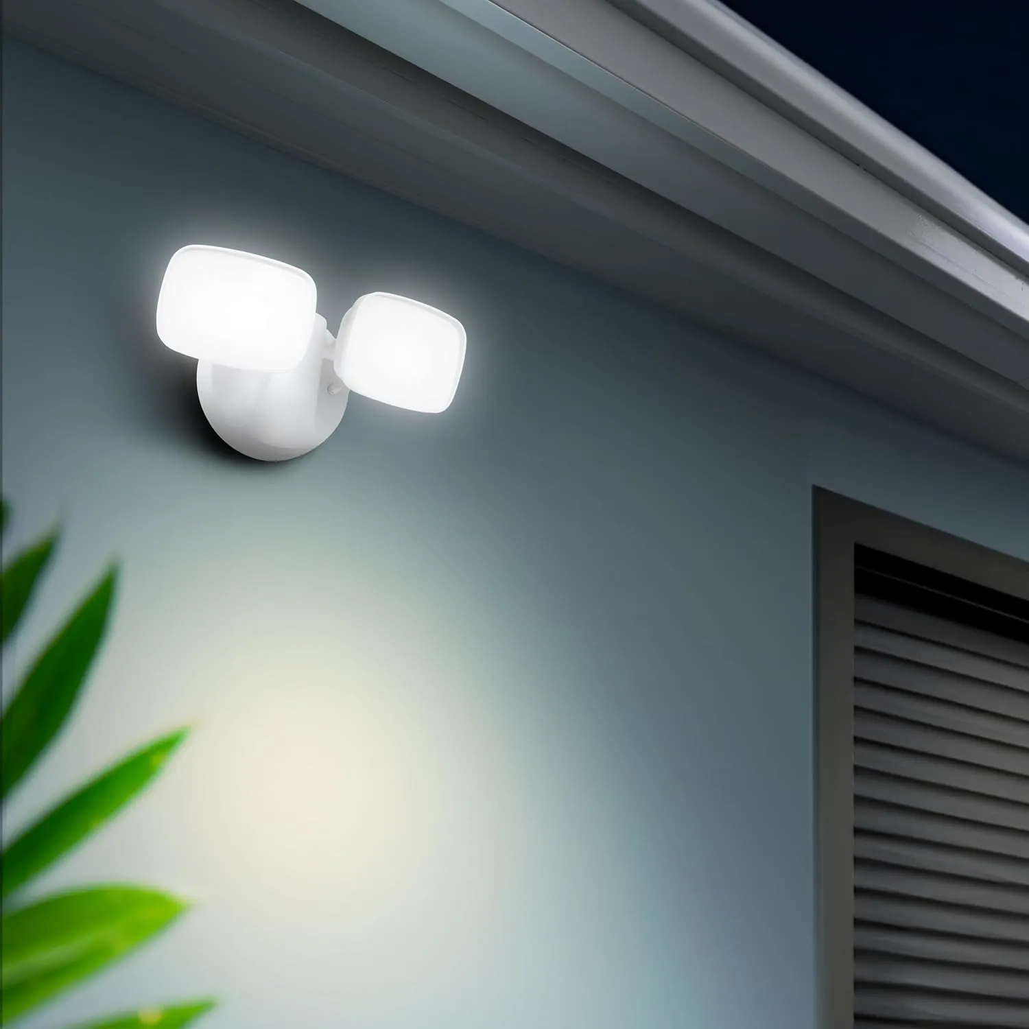 Feit Electric LED Security Light Outdoor, 28W LED Waterproof Flood Light, 2 Head, Wall Mount, Switch Operated, 2000 Lumens, 50,000 Hour Lifespan, White, S9DFL/850/WH