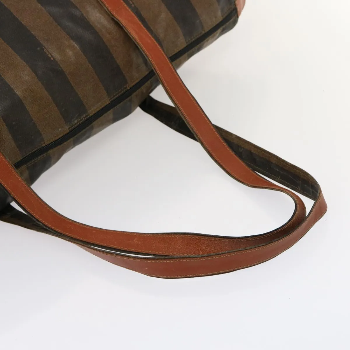 FENDI Pecan Canvas Tote Bag Brown Black bs14250
