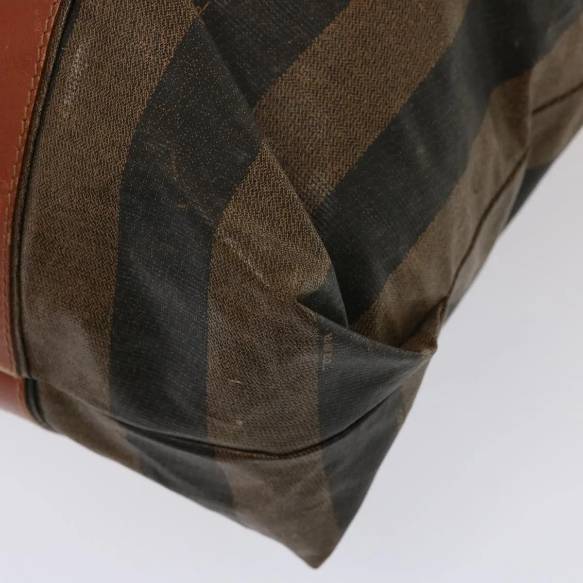 FENDI Pecan Canvas Tote Bag Brown Black bs14250