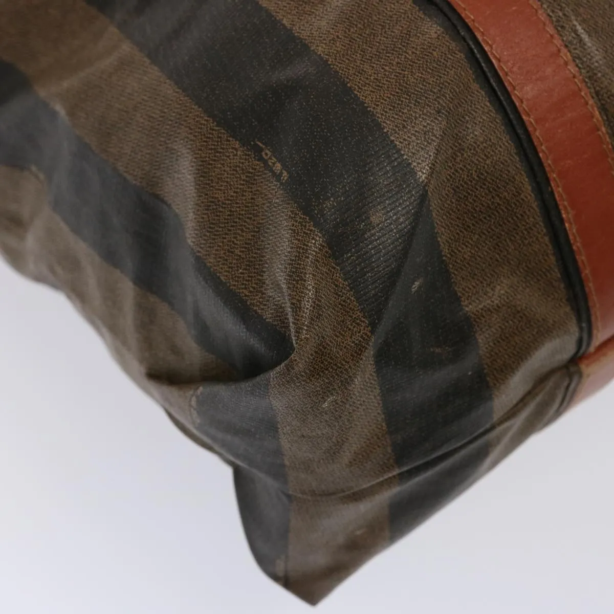 FENDI Pecan Canvas Tote Bag Brown Black bs14250