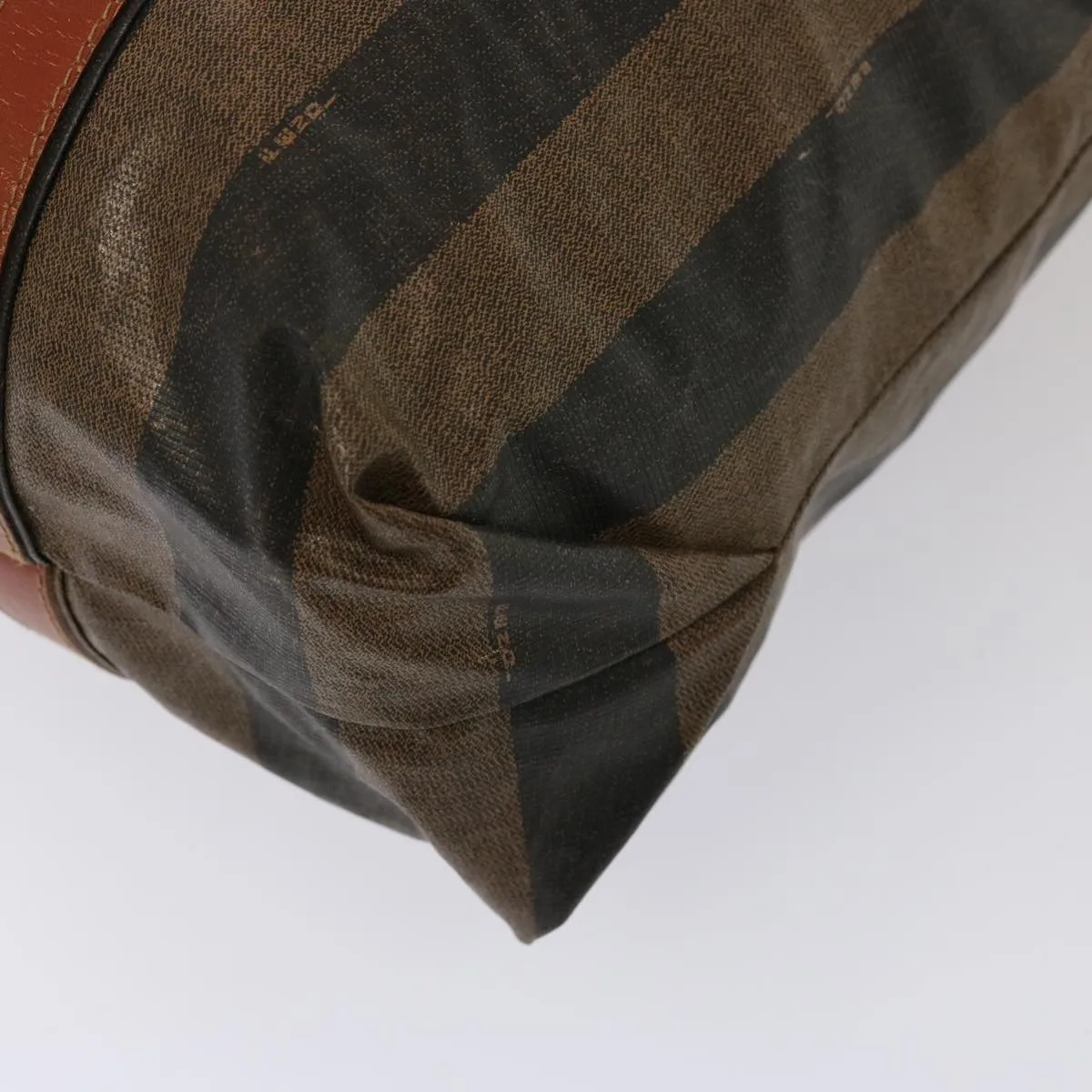 FENDI Pecan Canvas Tote Bag Brown Black bs14250
