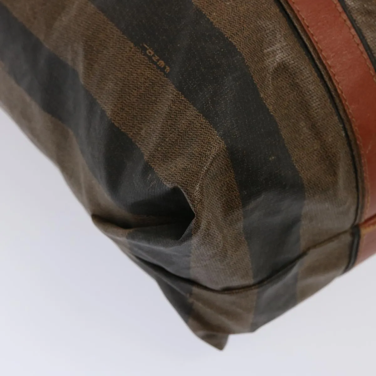 FENDI Pecan Canvas Tote Bag Brown Black bs14250