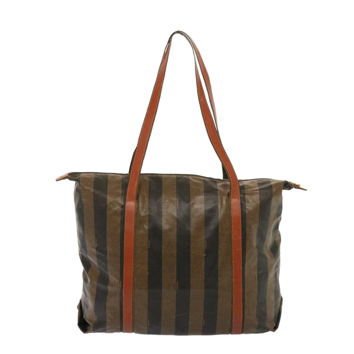FENDI Pecan Canvas Tote Bag Brown Black bs14250