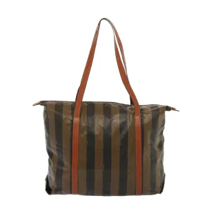 FENDI Pecan Canvas Tote Bag Brown Black bs14250