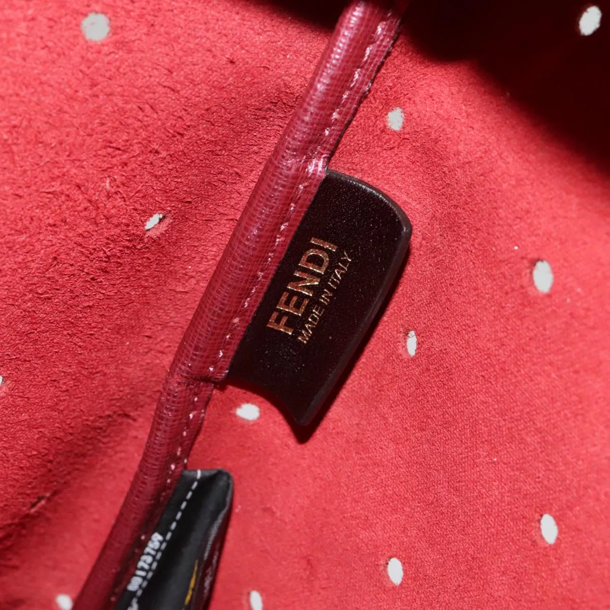 FENDI Tote Bag Leather Pink Gold fm3867