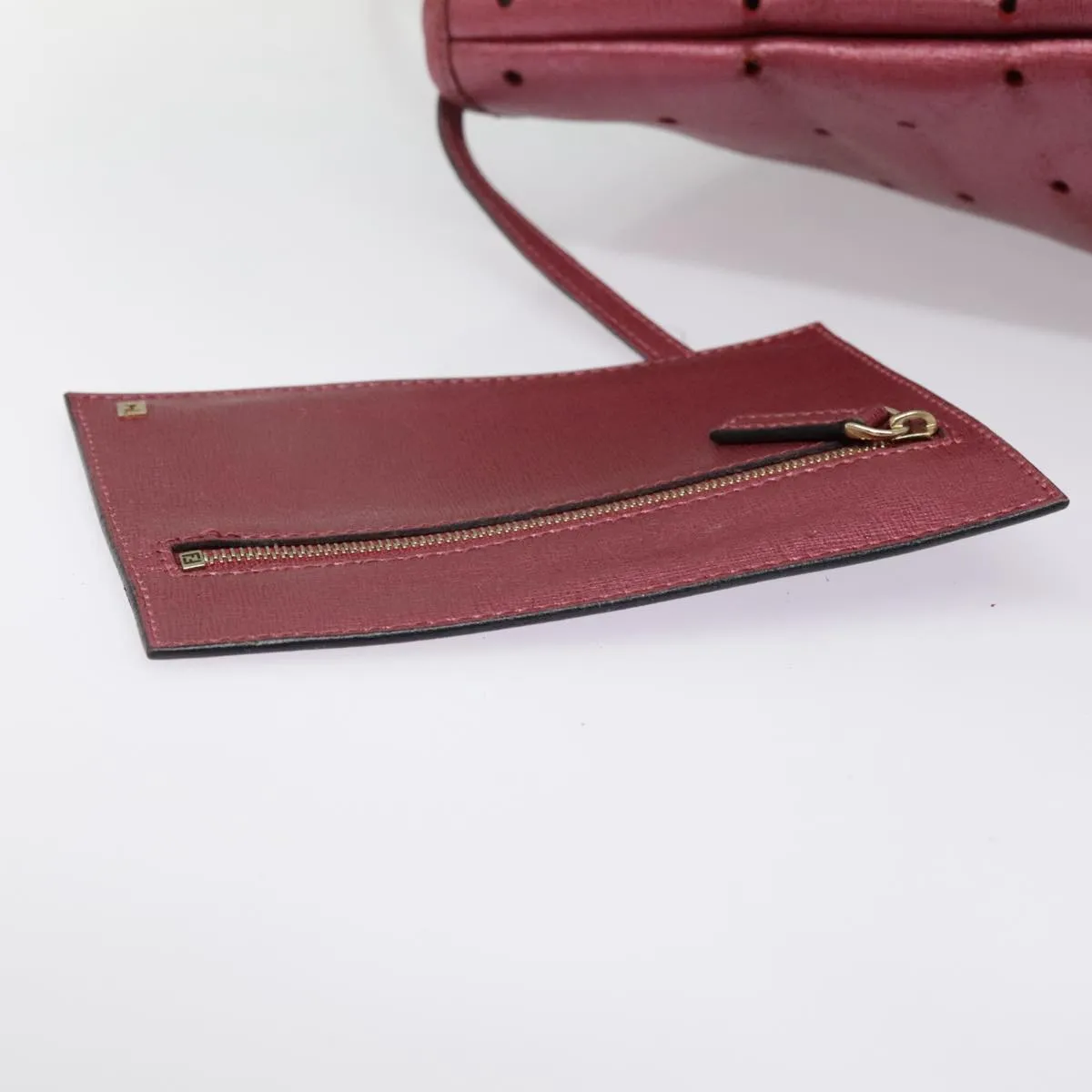 FENDI Tote Bag Leather Pink Gold fm3867