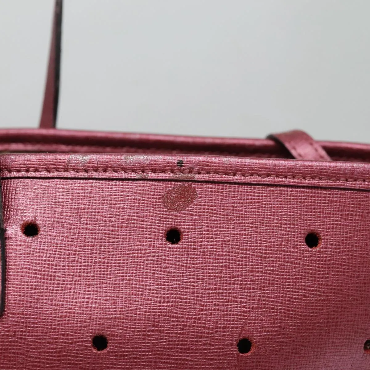 FENDI Tote Bag Leather Pink Gold fm3867