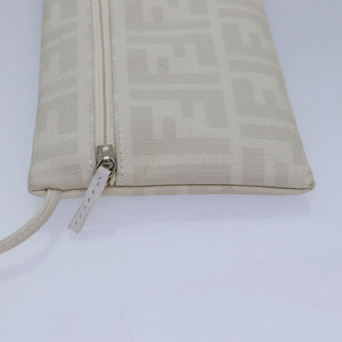 FENDI Tote Bag Nylon White Silver hk1586