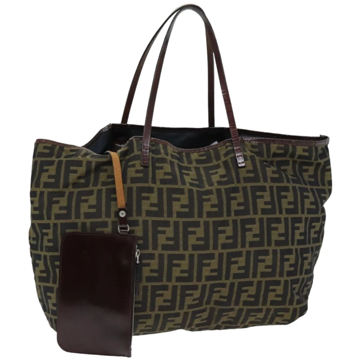 FENDI Zucca Canvas Tote Bag Black Brown 76181