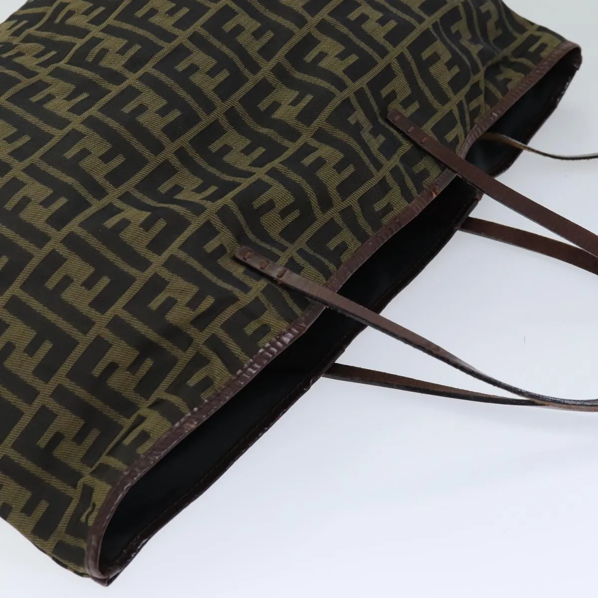 FENDI Zucca Canvas Tote Bag Black Brown 76181